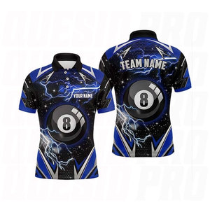 Camiseta de Polo 100% Poliéster para Billar, Diseño Personalizable por Sublimación, Manga Corta, Transpirable, de Secado Rápido, Uniforme de Equipo OEM - Product Image 2