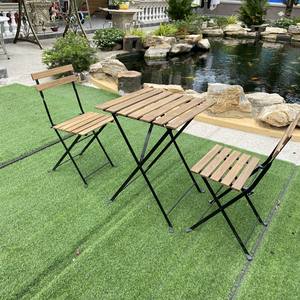 Chaise longue pliante en bois d'acacia pour l'extérieur, imperméable - Product Image 3