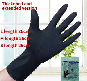 Gants de travail en polyester 13G avec revêtement en caoutchouc latex rouge et noir, gants de protection avec revêtement en latex - Product Image 5