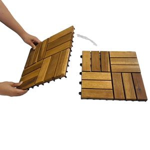 Dalles de terrasse en bois d'acacia contemporaines, antidérapantes, à emboîtement - Product Image 1