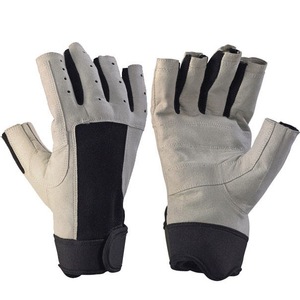 Wholesale Customized Fingerless Safety Sports <b>Gloves</b> Hook Loop Closure Synthetic Leather Durable Breathable for <b>Sailing</b> Water - Product Image 1
