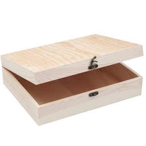Caja de Almacenamiento Rectangular de Madera Pulida con Tapa, 1 Nivel, para Artículos Diversos - Product Image 1