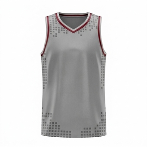Ensemble de maillots de basket-ball sublimés personnalisés, nom de l'équipe 00, col en V, sans manches, maille respirante, vêtements unisexes pour adultes - Product Image 4