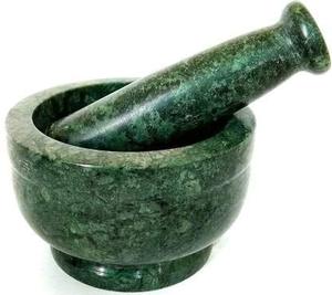 Handcrafted Marble Mortar And Pestle With Smooth Surface For Easy Grinding Of Garlic Herbs And <b>Spices</b> - Product Image 2
