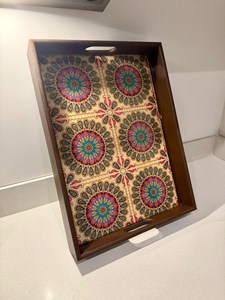 Bandeja Rectangular de Madera Maciza Pulida, Ecológica, Duradera y de Lujo, Hecha a Mano, con Asas, para Mesa de Centro, Fiestas, Bodas, Cumpleaños - Product Image 3