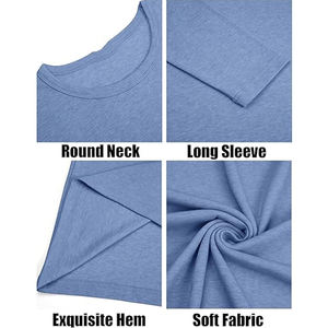 T-shirts à col rond unis et élégants pour hommes, décontractés, à manches longues, pour le gaming, le sport, les athètes, unisexe, pour garçons et l'école - Product Image 6