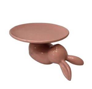 Moderno Portavelas Decorativo con Diseño de Conejo, Soporte Metálico para Postres, Plato de Servir Estilo Animal, Soporte para Tartas de Mesa, Cocina - Product Image 1