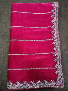 Pure Organza Silk <strong>Saree</strong> With Thread Zari Sequins Work and Indian Style <strong>Blouse</strong> Piece for Women for Weddings and Parties - Product Image 2