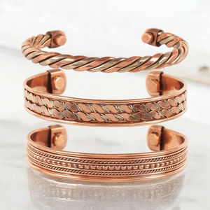 Brazalete Magnético de Acero Inoxidable y Cobre de Estilo Clásico, Geométrico y Moderno, con Broche de Latón, para Regalo de Enamorados, para Uso Terapéutico - Product Image 1