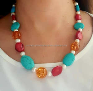 2025 <b>Vintage</b> Handcrafted Resin <b>Necklace</b> Women Beautiful Fashion <b>Necklace</b> Beads Chain Polished Wood Material Gift Directly India - Product Image 3