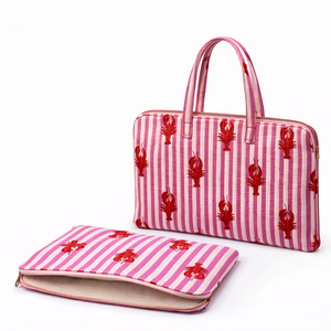 Bolsa para Portátil de Tela de Algodón Hecha a Mano con Estuche, Estilo Moderno para Negocios, Ecológica, Impermeable, Duradera, Ligera, con Cierre de Cremallera - Product Image 1