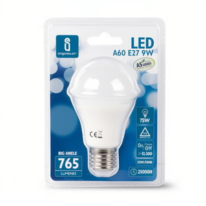 หลอดไฟ LED A60 E27 9W 6400K แสงเดย์ไลท์ 765 ลูเมนส์ มุมกว้าง 25000H - Product Image 2