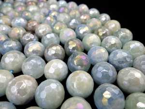 Perles de pierres précieuses aquamarine mystique naturelle, facettées, rondes, de haute qualité, idéales pour la fabrication de bijoux - Product Image 5