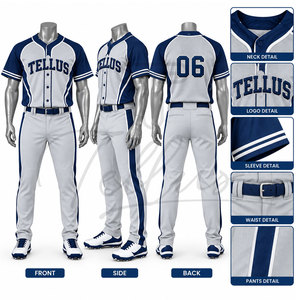 Tenue d'équipe de style unique, uniforme de baseball personnalisé avec numéro, séchage rapide, respirant, uniforme de baseball en gros - Product Image 5