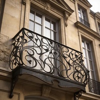 Rampe de balcon en acier inoxydable de style victorien KHP - Design décoratif mural - Résistant à la rouille - Sécurité - Installation facile