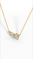 Elegante Collar de Lujo Toi Et Moi con Diamantes Cultivados en Laboratorio con Corte Oval y en Forma de Pera, Oro de 14K, Certificado IGI, para Bodas, Fiestas y Regalos