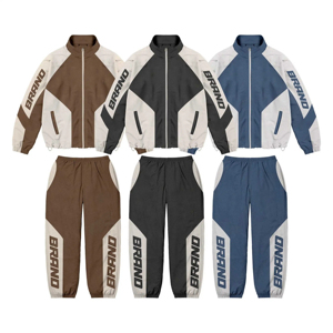 Custom Design Unisex Windbreaker Tracksuit 2 Piece Set Streetwear Oversized <b>Zipper</b> <b>Jacket</b> & Pants Set Custom Size & Color Sets - Product Image 3