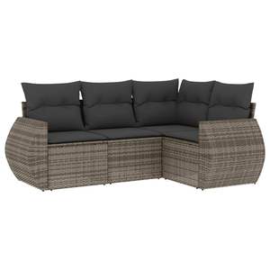 Conjunto de Sofás Modulares Grandes de Ratán PE Gris para Jardín, Colección Premium de Muebles Modulares para Exteriores - Product Image 2