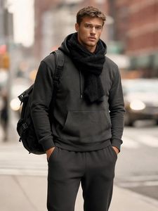 Ensemble de survêtement sportif moderne pour hommes, vêtements d'entraînement, veste et pantalon de jogging personnalisables avec logo - Product Image 5