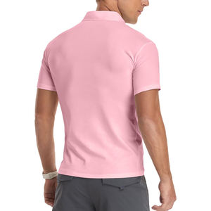 T-shirt à manches courtes pour homme, best-seller, personnalisé, été, col quart zippé, motif uni, tissu coton respirant. - Product Image 2