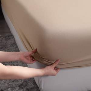 Lenzuolo in bambù di seta sintetica, morbido e fresco, tra cui federa profonda tasca, lenzuolo kaki - Product Image 2