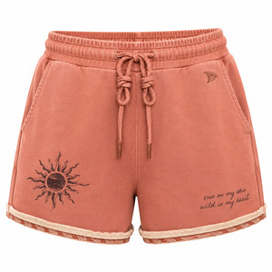 Shorts Bohemios de Lona Casual, Ecológicos, Transpirables, de Mezcla de Algodón, con Estampado de Sol, Cordón Ajustable, Cintura Baja, Corte Regular, para Mujer - Product Image 1