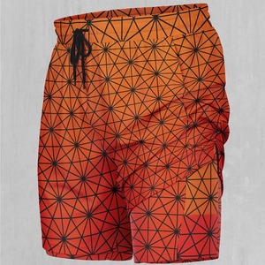 Short de bain décontracté pour homme en toile respirante à imprimé géométrique, séchage rapide, avec poches, logo frontal et taille à cordon de serrage - Product Image 5