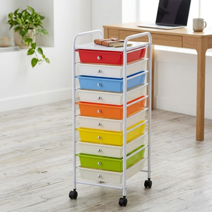 Qualité VENTE EBay En Gros Taiwan Meubles De Stockage Fabricant Chariot Chariot Coloré En Acier PP 10 Stockage Meubles De Bureau - Product Image 6