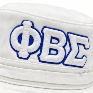 <b>Men</b> White Boonie <b>Hat</b> Blue Letter Embroidery Wide Brim Cotton Outdoor Fishing Safari <b>Sun</b> Protection Adjustable Chin Cord Casual - Product Image 5