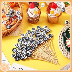 100 Pezzi Stuzzicadenti a Forma di Zampa di Cane e Gatto, Spiedini in Bambù da 4,7 Pollici per Antipasti e Decorazioni per Feste, Stuzzicadenti Decorativi per Frutta e Cibo - Product Image 3