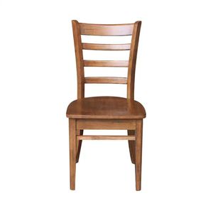 Silla Tradicional de Madera de Caucho con Respaldo de Escalera y Acabado en Roble, Silla de Comedor de Madera para Restaurante, Hotel y Muebles OEM - Product Image 1