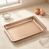 Plaque de cuisson rectangulaire en acier au carbone de 12 pouces avec revêtement antiadhésif pour la cuisson au four de pizzas et de gâteaux