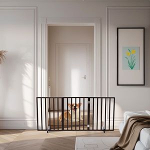 Walnut Wood Pet Gate & Pen Elegant Wooden Dog Fence - Product Image 4