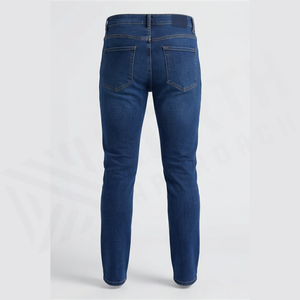 Jean en denim coupe droite délavé foncé pour homme, taille haute, coupe slim, en coton, style décontracté, pantalon d'automne - Product Image 2