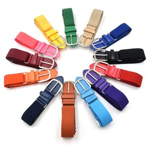 Custom Adjustable <b>Elastic</b> Baseball Softball <b>Belt</b> PU Leather Alloy D-Ring Buckle Sports Uniform Youth Adult Team 1.5" - Product Image 6