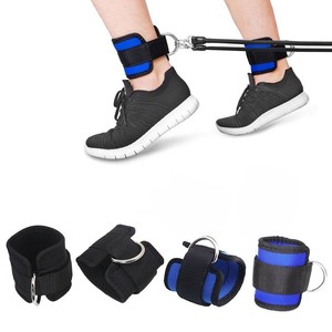 Misha Sports Custom 2026 Design <b>Ankle</b> Strap Unisex Neoprene Padding Metal Rings Black Hook and Loop Heavyduty <b>Ankle</b> Strap - Product Image 1