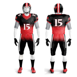 OEM Men's Gradient Color Sublimated Football Uniform Set Customize Fabric Short Sleeve Sportswear Jersey Pants For Summer Season - Product Image 3