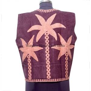 Elegantes Chalecos de Mujer con Bordado Floral de Algodón, Sin Mangas, Cortos, para Invierno y Otoño, Hechos a Mano, para Eventos y Fiestas - Product Image 3