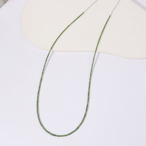 Collar de Diamantes Verdes Naturales de 15 Quilates, Corte Redondo Auténtico, Brillante, Diamantes Verdes Extraídos de la Tierra, Collar de Joyería - Product Image 3