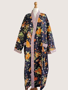 Bata Larga Estampada Floral para Mujer, Manga Larga, Cuello en V, 100% Poliéster, Suave, Informal, para Primavera, con Cierre de Cordón - Product Image 4