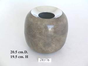 Handmade Stainless Steel Minimalist Tabletop <b>Vase</b> 20.5cm D x 19.5cm H Model 28376 - Product Image 1