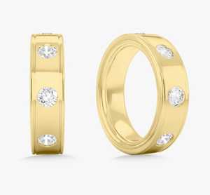 Wholesale 2 Carat Round Lab Grown Diamond Bezel Eternity Wedding Band 14K 18K Real Solid Gold Men's <b>Stacking</b> <b>Rings</b> Factory Price - Product Image 5