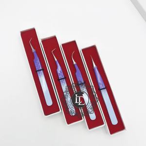 Pince à cils professionnelle Ombre Silver Point Outil d'extension en acier inoxydable de haute qualité avec revêtement en poudre - Product Image 6