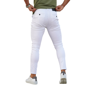 Pantalon Homme Droit en Tissu Tricoté Lavé et Respirant avec Patchs Artistiques - Product Image 2