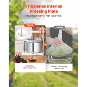 1.45 Gal/5L in acciaio inox manuale frutta vino pressa manuale estrattore di succo per la produzione del vino - Product Image 2