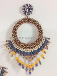 Pendientes Colgantes Clásicos Bordados con Semillas Americanas, Tamaño Personalizado, Diseño de Colores Campestres a la Moda para Bodas y Ocasiones Especiales - Product Image 2