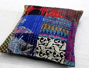 Funda de cojín bohemio Funda de cojín de seda Sari Funda de cojín de seda vintage Upcycle - Product Image 5