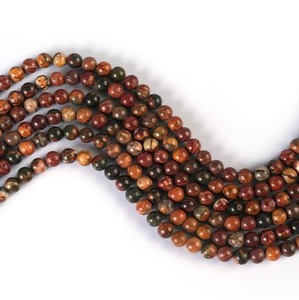 Cuentas redondas lisas de jaspe Picasso natural de 4MM, 6MM, 8MM, 10MM, cuentas de piedras preciosas sueltas para hacer joyas, collar, pulsera, manualidades - Product Image 6