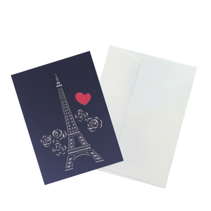 Tarjeta Pop-Up 3D al por Mayor con Temática de Amor, Diseño Floral de Pareja en la Torre Eiffel, Tarjeta de Felicitación Hecha a Mano para el Día de San Valentín, Arte de Recorte de Papel - Product Image 6