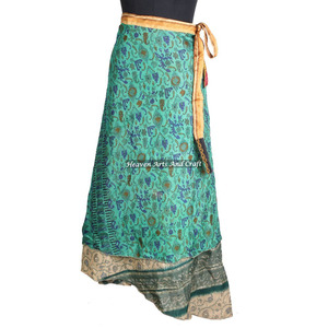 Nueva Falda Larga Envolvente Estilo Bohemio para Mujer, Diseño Indio Vintage, 100% Seda, Fabricante y Mayorista - Product Image 2